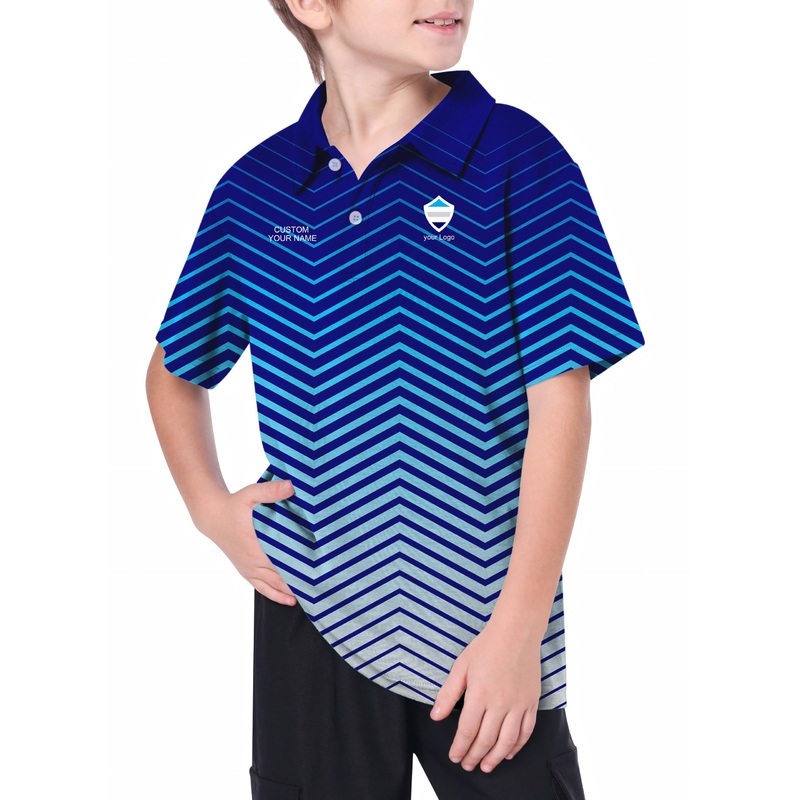 Youth blue white sport Team Golf Polo