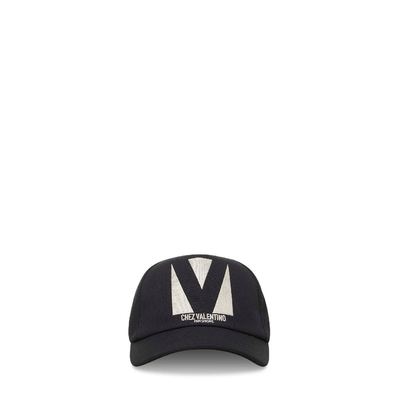 Black cotton Chez Valentino baseball cap