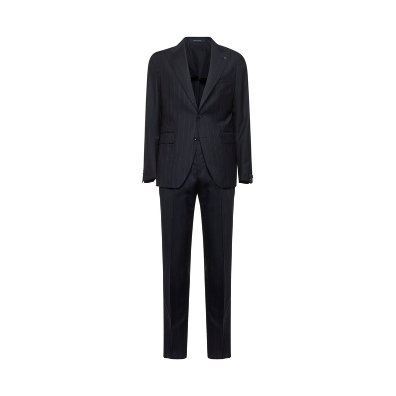 Blue pinstriped wool Vesuvio single-breasted suit