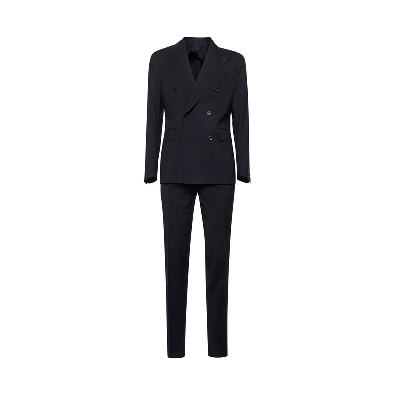 Blue virgin wool Vesuvio double-breasted suit