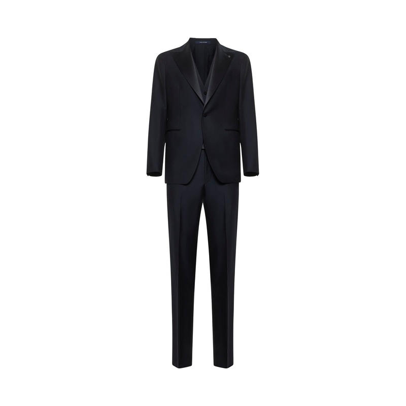 Blue virgin wool Vesuvio tuxedo suit