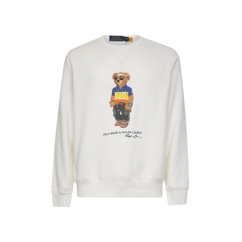 White cotton blend Polo Bear sweatshirt