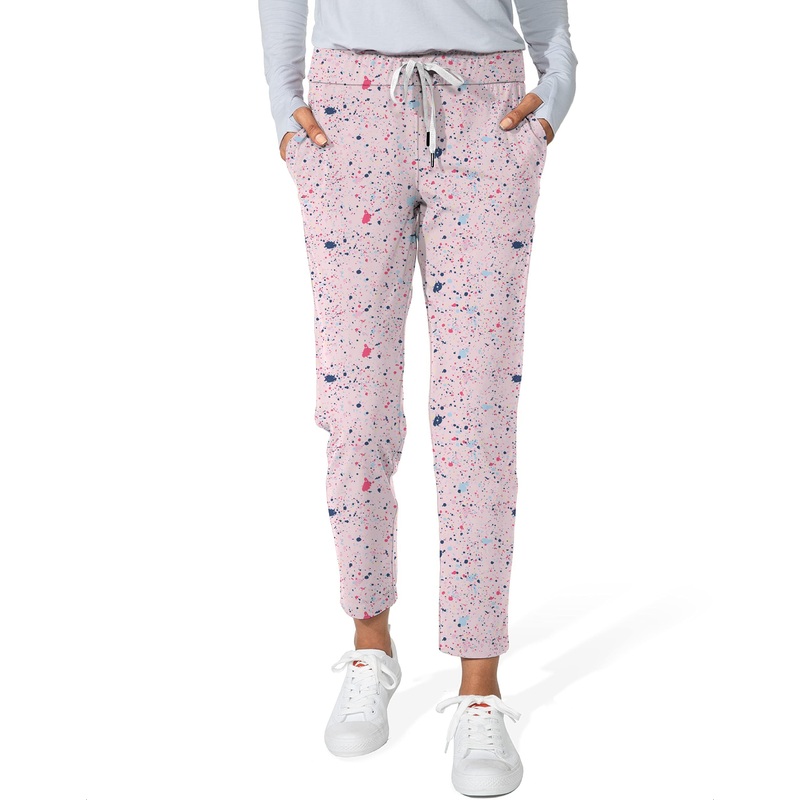 Black Pink Ink Dots Women’s 7/8 Stretch Ankle Golf Pants