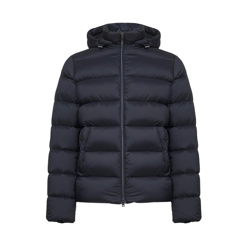 Blue Ecoage hooded down jacket