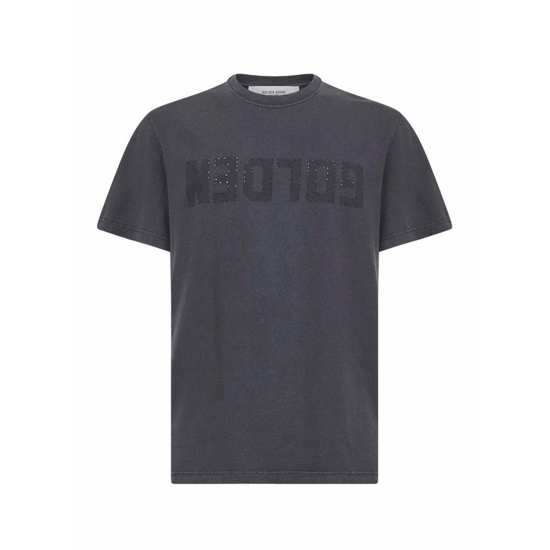 Grey cotton Golden crewneck T-shirt
