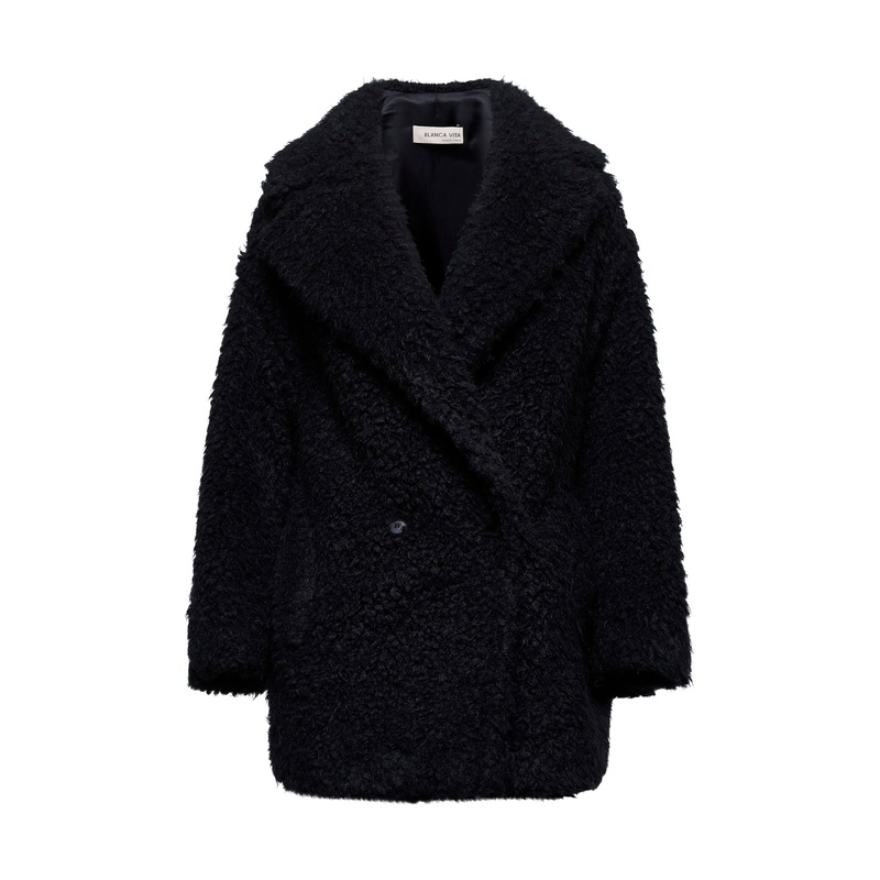 Black Chary short teddy coat|38|40|42|44