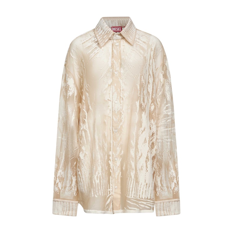 C-Overy-Qmbr printed sheer shirt