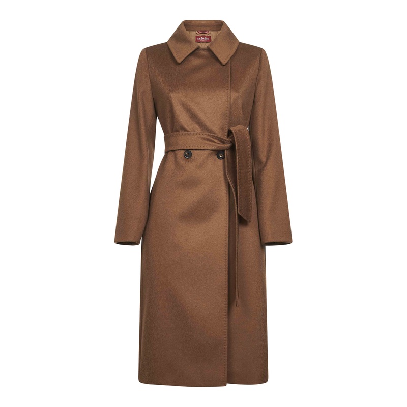 Camel wool broadcloth BCOLLAG wrap coat