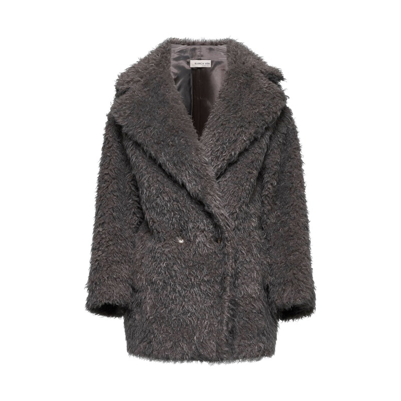 Dove grey Chary short teddy coat
