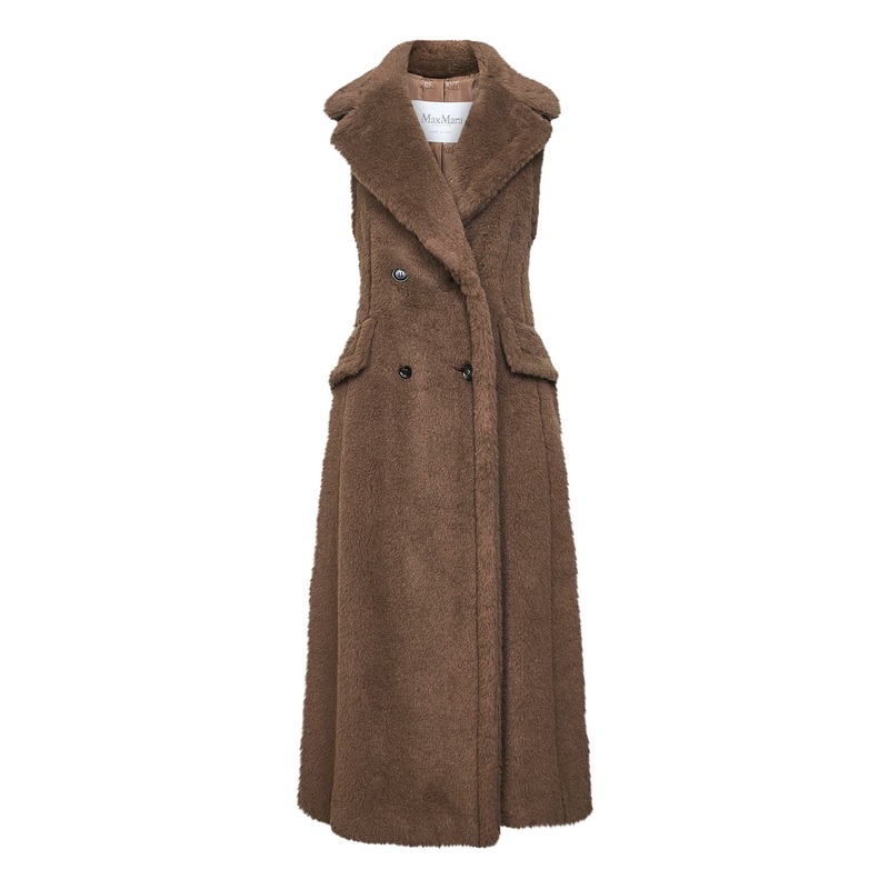 Brown Teddy BOARIO1234 sleeveless coat