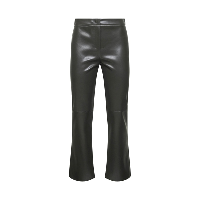 Green coated fabric SUBLIME slim trousers