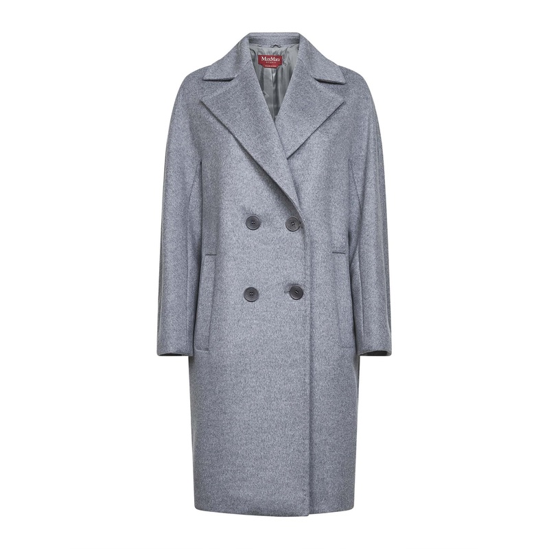 Medium grey wool broadcloth AGENDA oversized coat