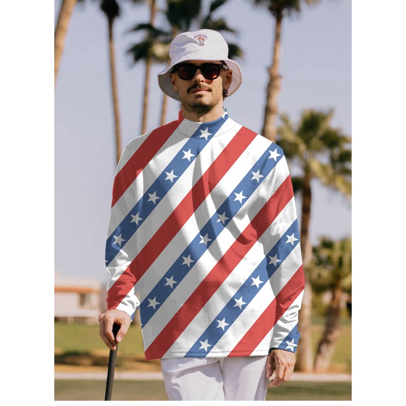 Men’s American President Day Pullover High neck Long/Short sleeve T-Shirt