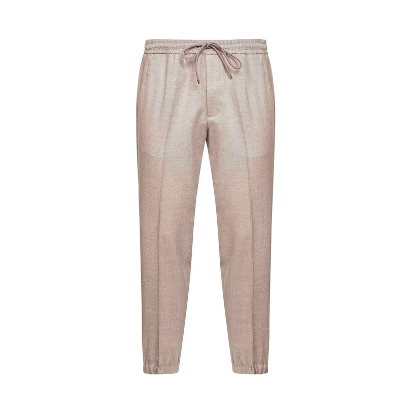Beige Loro Piana stretch flannel Montecarlo trousers