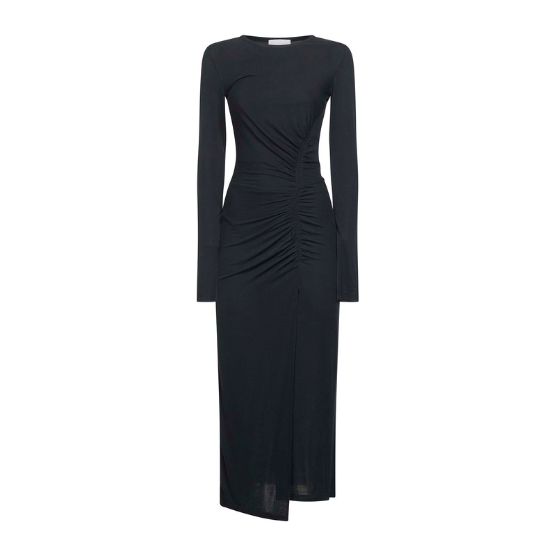 Black draped jersey Jelina long dress