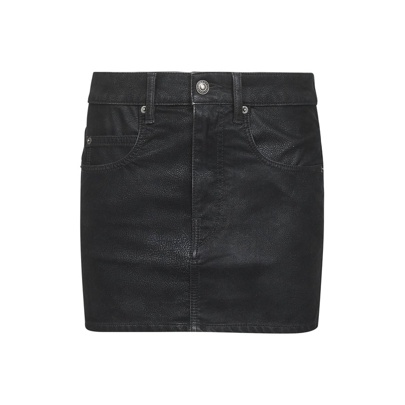 Black vintage faux leather Kimmy mini skirt