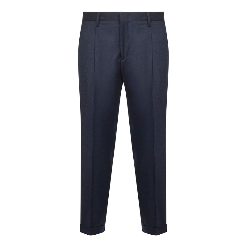 Blue wool and cashmere flannel Tiberio trousers