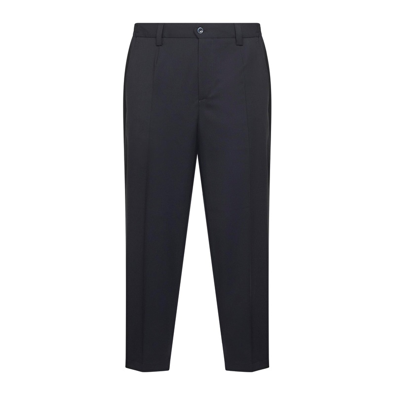 Blue wool blend twill Portofino trousers
