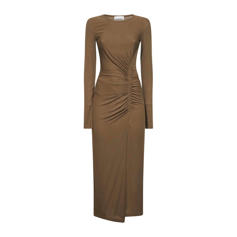 Green draped jersey Jelina long dress