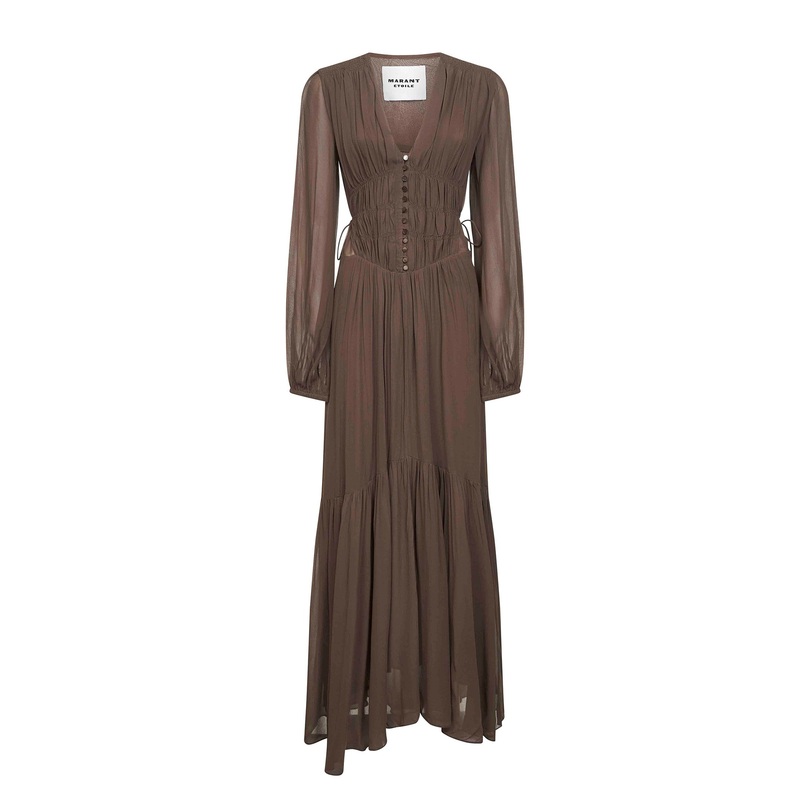 Green georgette Briane long dress