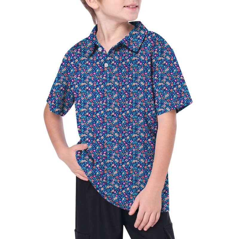 Youth Dark Floral Golf Polo|8Y|10Y|11Y|12Y|13Y|14Y|16Y