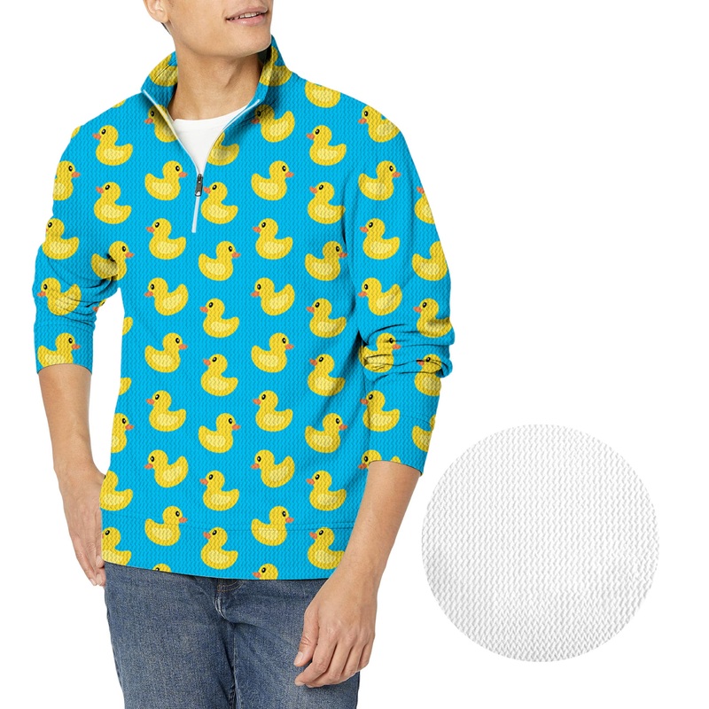 Yellow duck-Men’s Golf Waffle Zipper Pullover