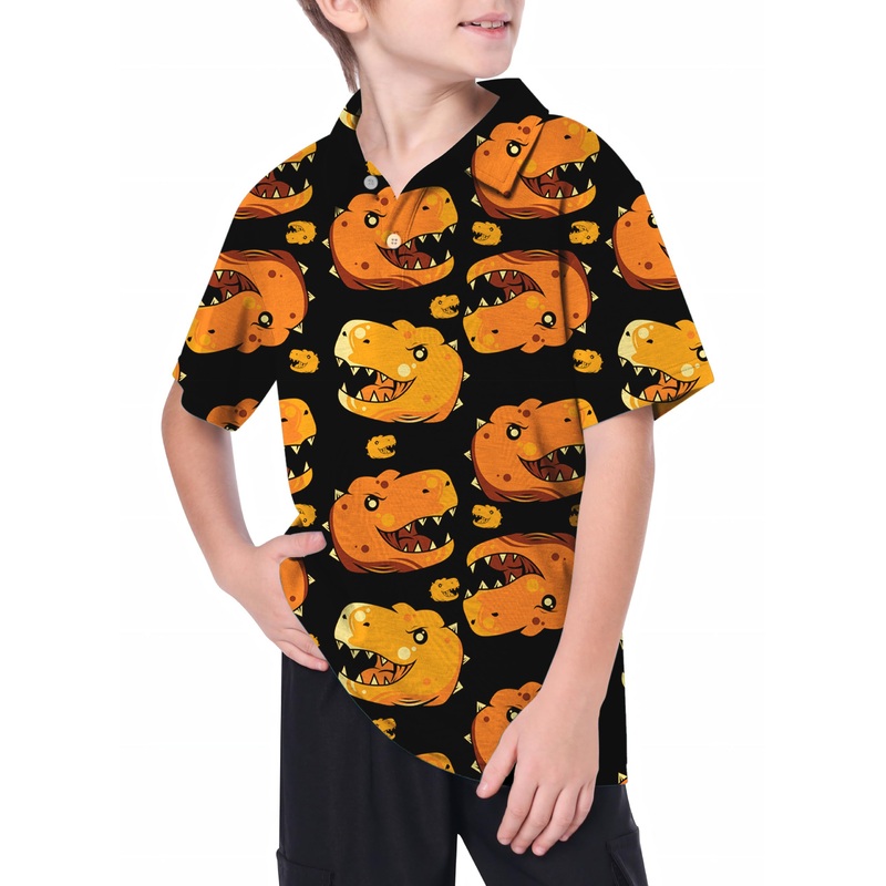 Youth Dino Heads Golf Polo|8Y|10Y|11Y|12Y|13Y|14Y|16Y