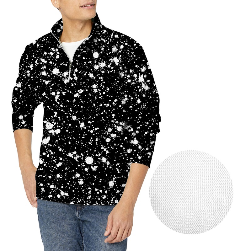 ZEBRA SPLATTER-Men’s Golf Waffle Zipper Pullover