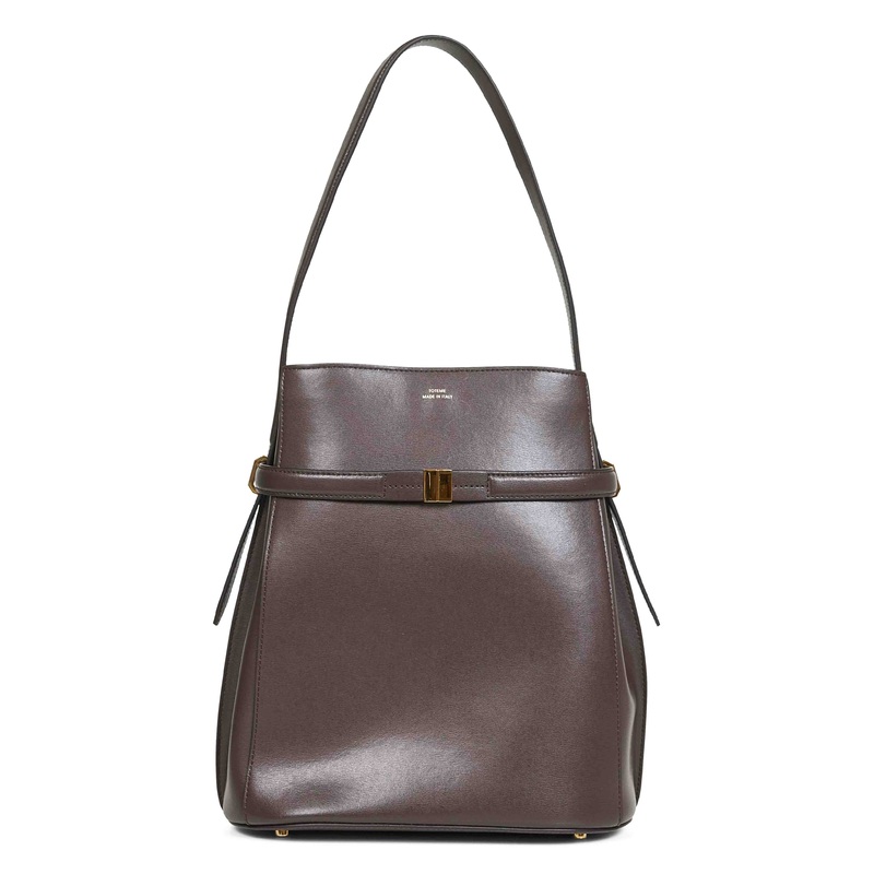 Bark Belted leather bucket bag