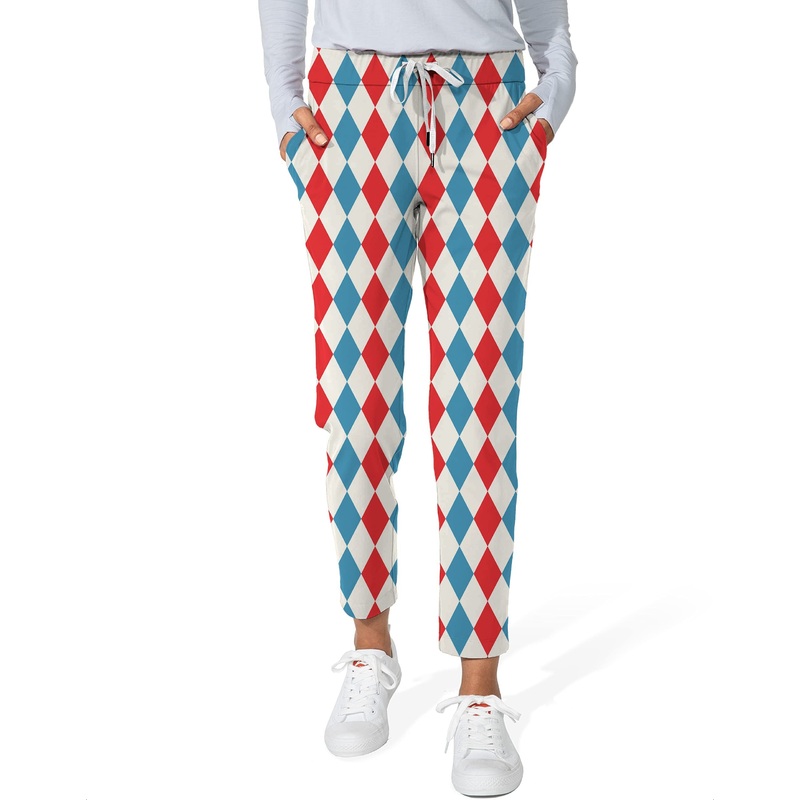 Geometric checkerboard Argyle-Women’s 7/8 Stretch Ankle Golf Pants