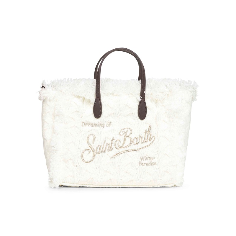 White Colette Wool Braid handbag