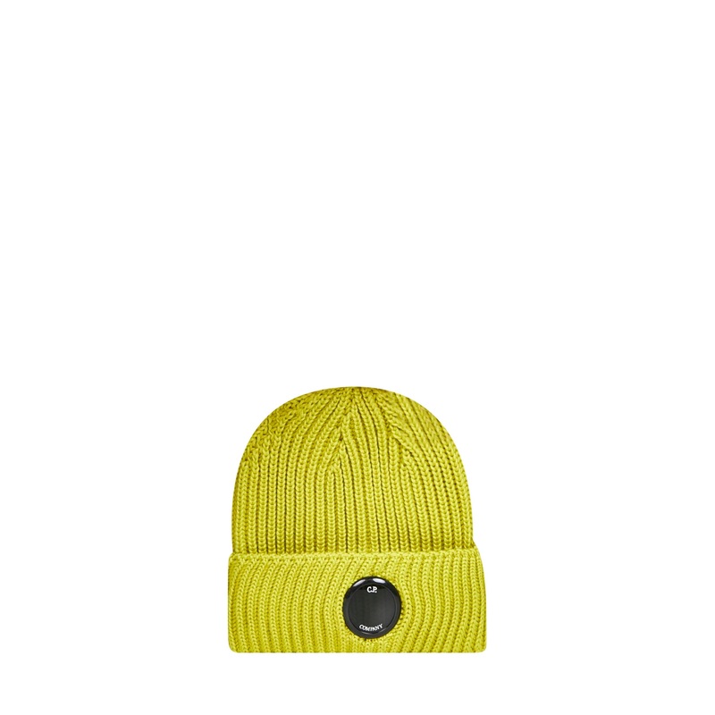 Yellow Extrafine Merino Wool Lens beanie