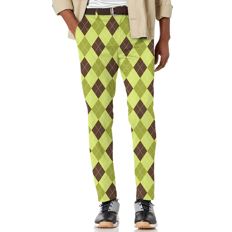 Men’s Yollow Argyle Stretch Golf Pants