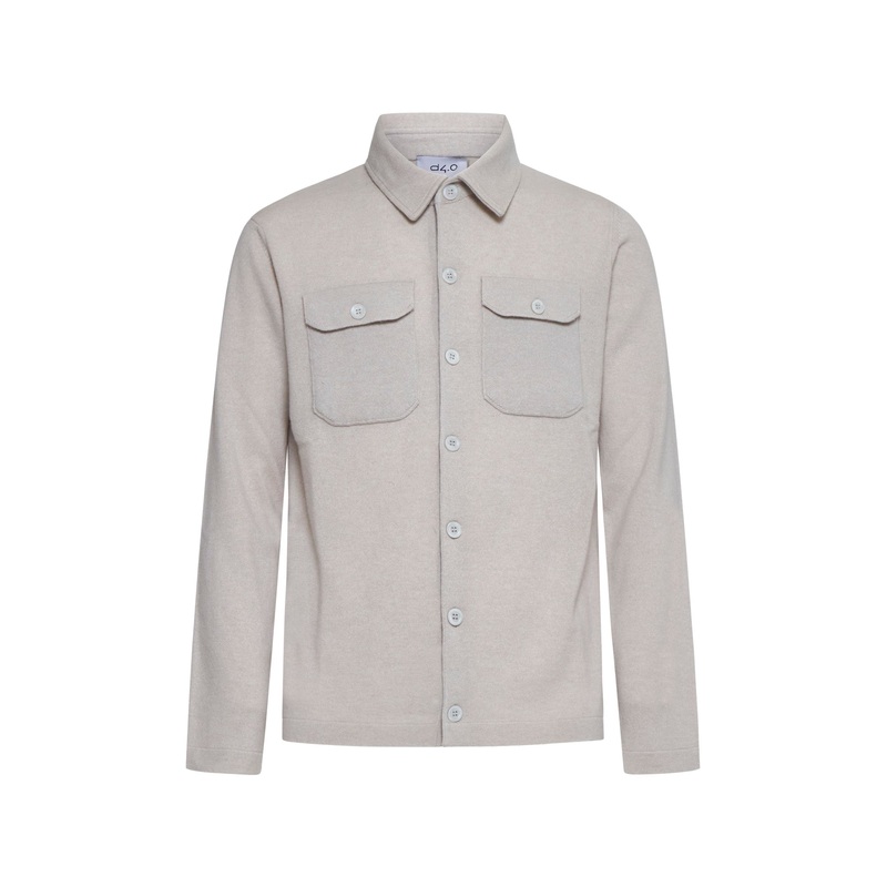 Beige cashmere shirt jacket|50|52