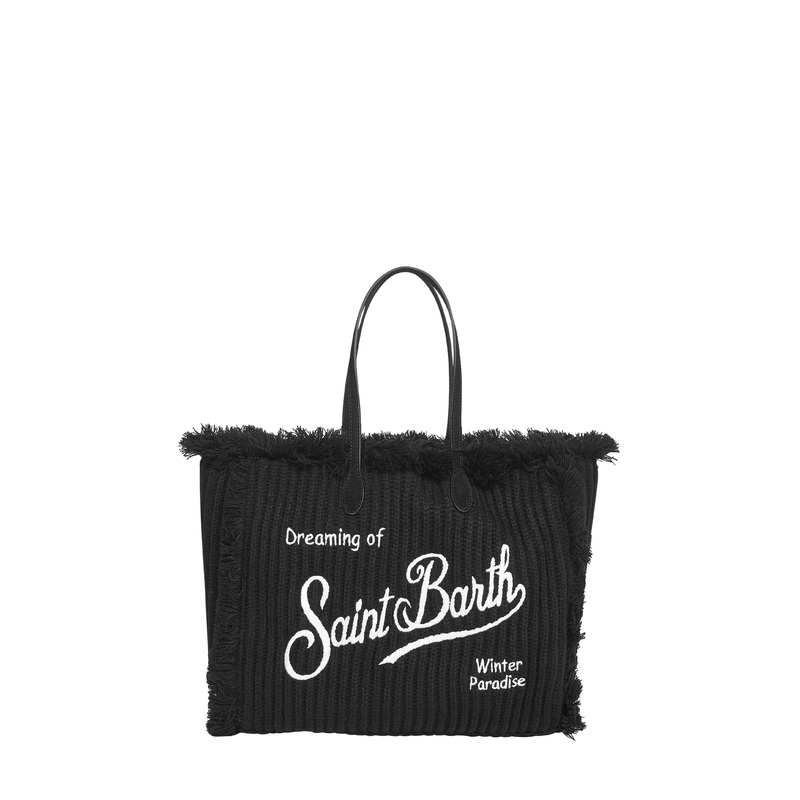 Black Vanity Wool Rib handbag|PZ