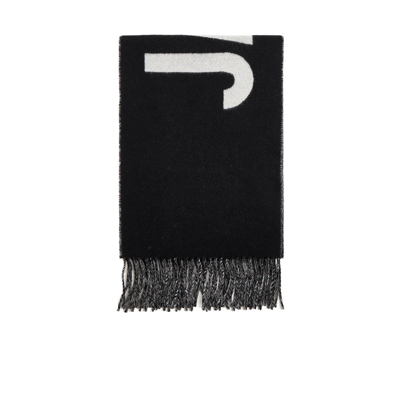 Blcak scarf with logo|PZ