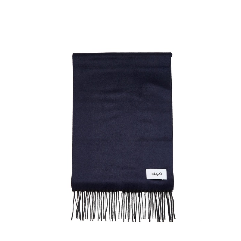 Blue and black scarf with fringes