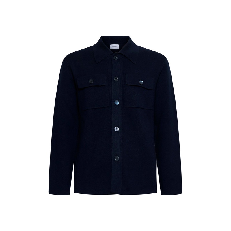 Blue virgin wool knit jacket|48|50|52