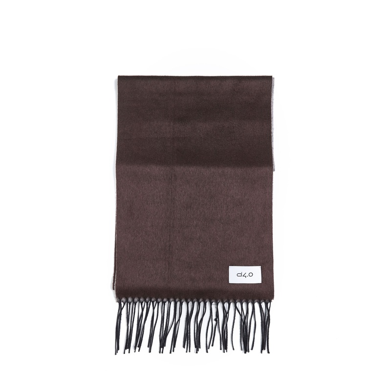 Brown and beige scarf with fringes