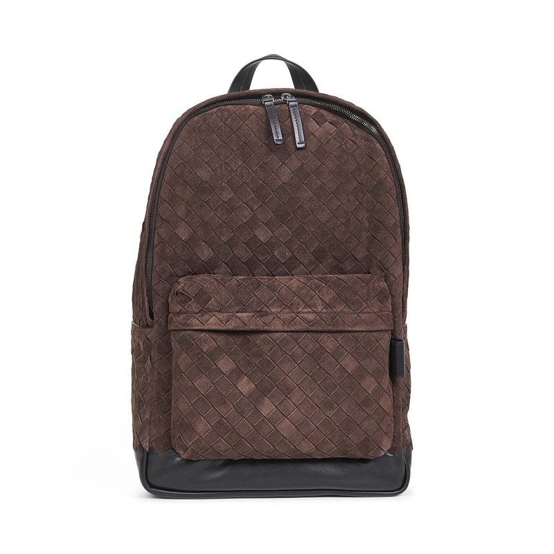 Brown Intrecciato suede backpack