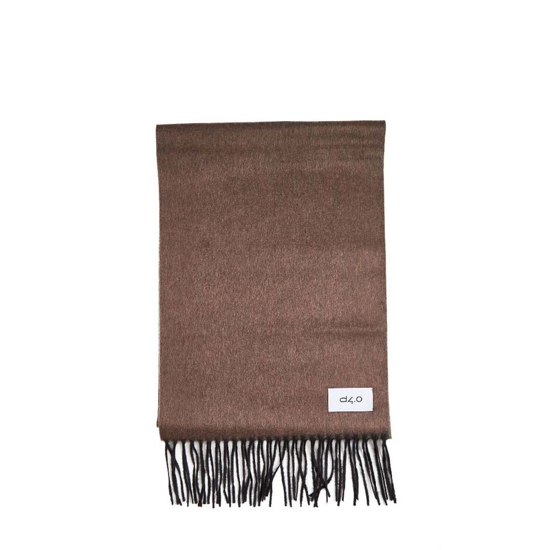 Gray and burgundy scarf with fringes