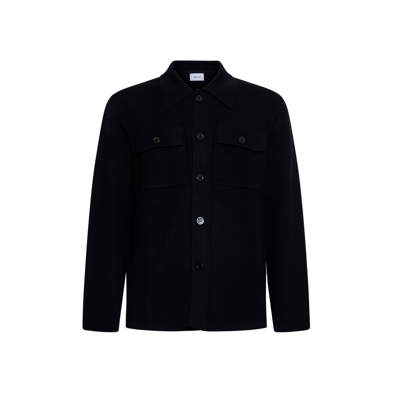 Black virgin wool knit jacket|48|50|52