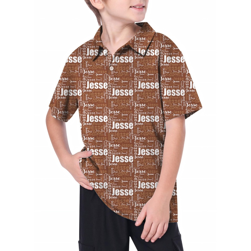 Youth Custom name brown Golf Polo