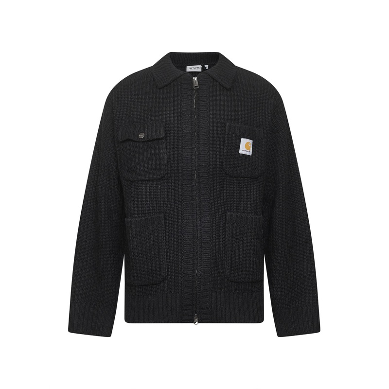 Black Chore Knit Jacket|S|M|L|XL|XXL
