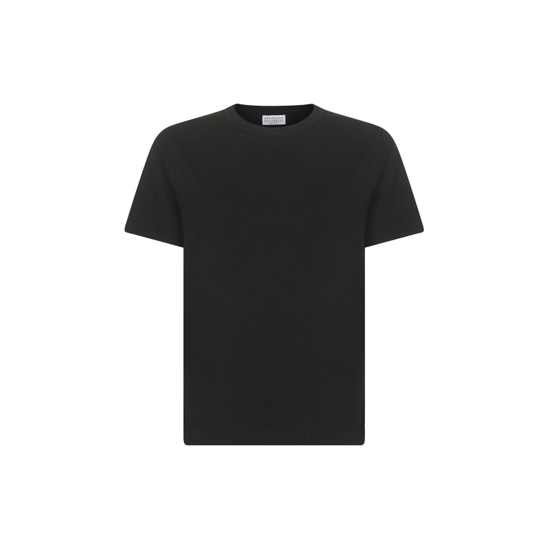 Black cotton jersey monili T-shirt