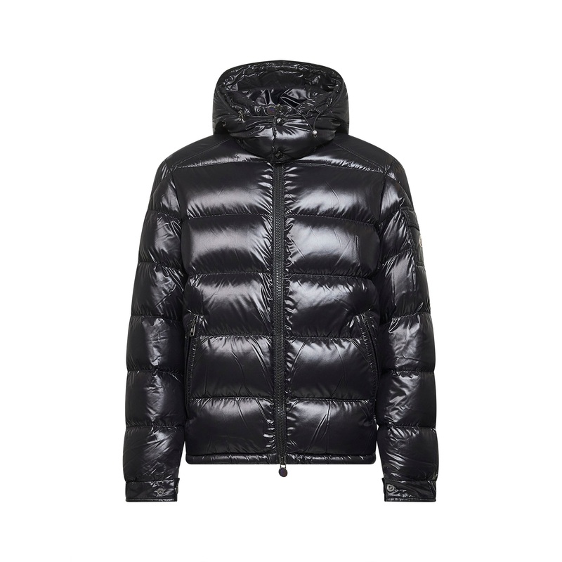 Black Moncler Maya short hooded down jacket