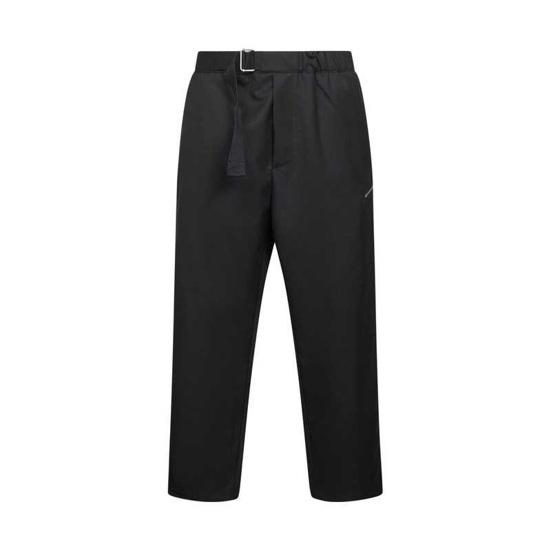 Black wool blend lightweight canvas Regs trousers