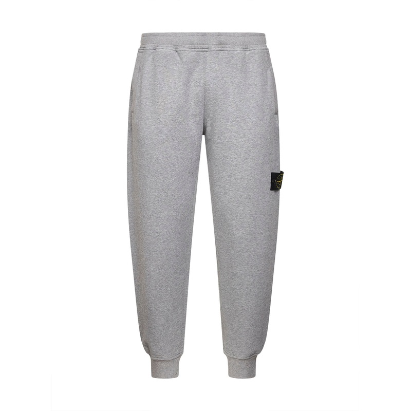 Grey brushed organic cotton fleece joggers trousers