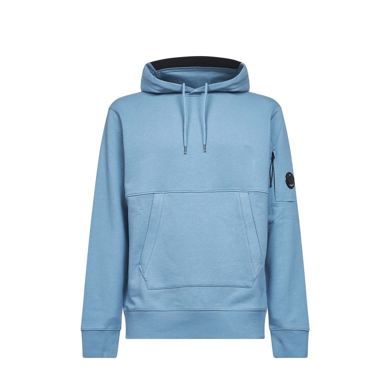 Light Blue Diagonal Raised Fleece Hooded Lens hoodie