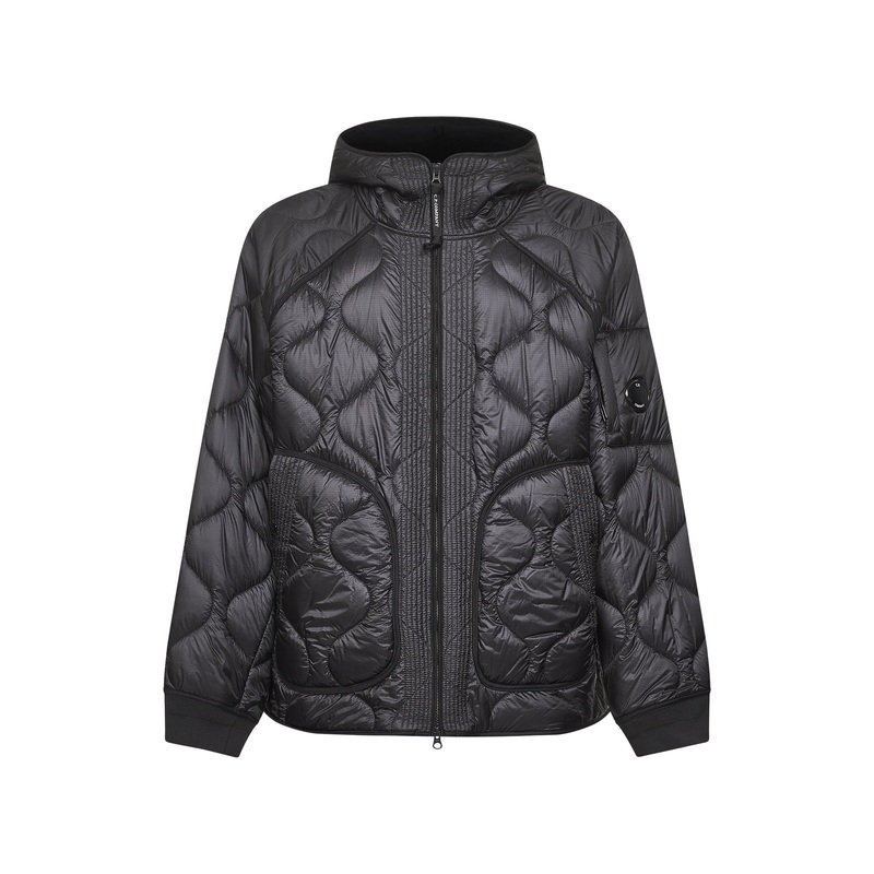 Black Padded Hooded Liner down jacket